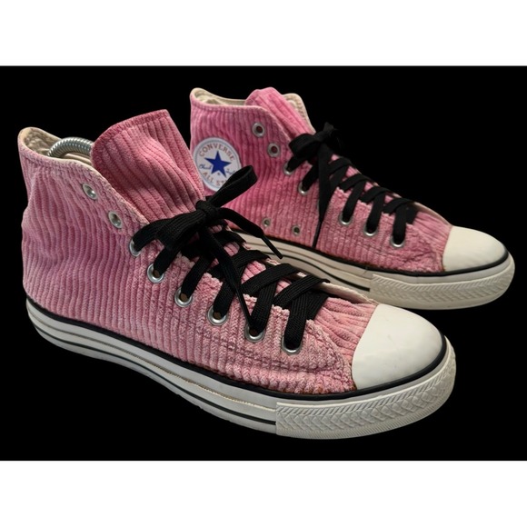 Vintage 2001 Y2K Converse All Star Chuck Taylor Pink Corduroy High Top W 9 Men 7 - Picture 1 of 12